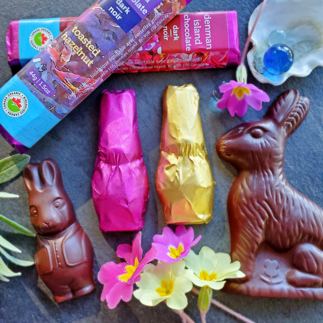 spring celebration chocolate shapes – Denman Island Chocolate